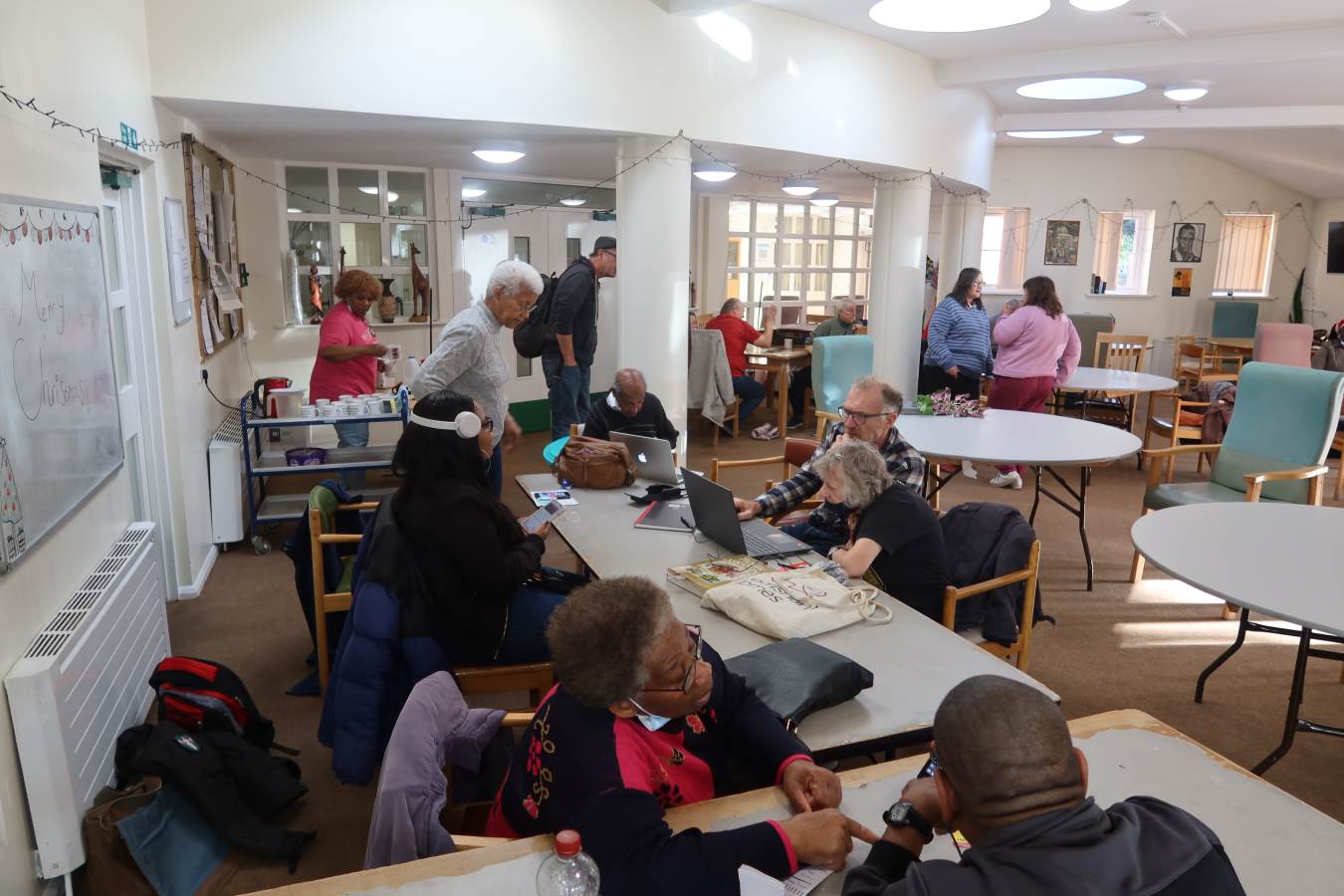 An image of a digital drop-in at St Mauritius house